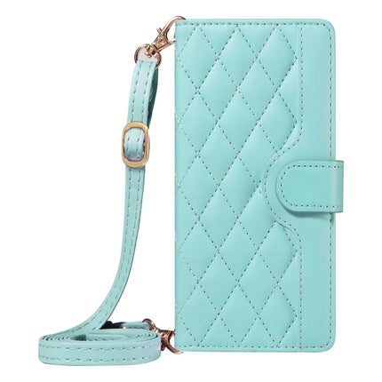 For OnePlus 13R 5G Wallet Case Rhombus Leather Phone Cover with Strap