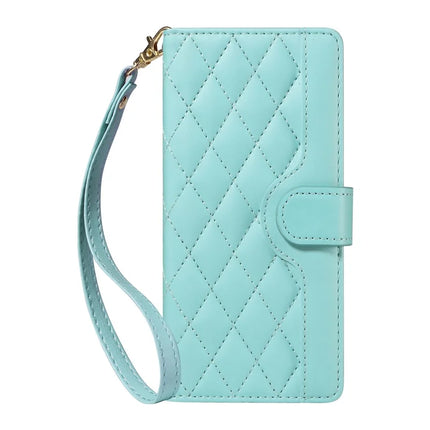 For OnePlus 13R 5G Wallet Case Rhombus Leather Phone Cover with Strap