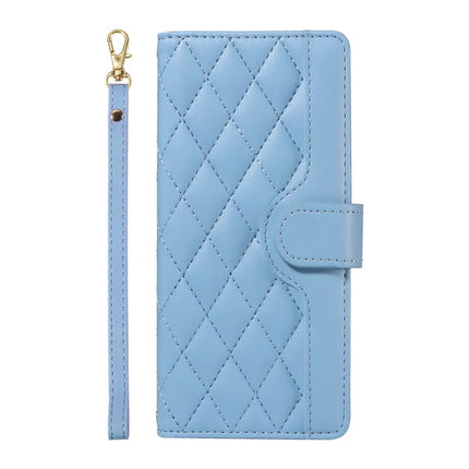 For OnePlus 13R 5G Wallet Case Rhombus Leather Phone Cover with Strap