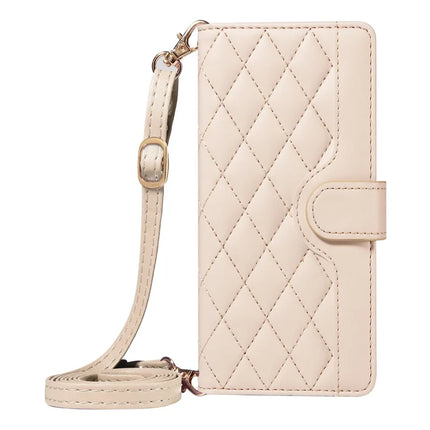 For OnePlus 13R 5G Wallet Case Rhombus Leather Phone Cover with Strap