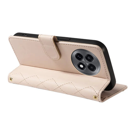 For OnePlus 13R 5G Wallet Case Rhombus Leather Phone Cover with Strap