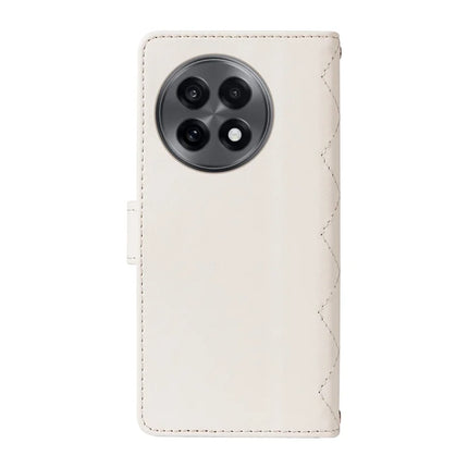 For OnePlus 13R 5G Wallet Case Rhombus Leather Phone Cover with Strap
