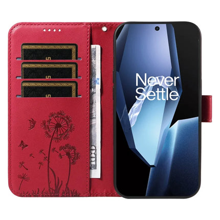 For OnePlus 13R 5G Leather Wallet Case with Strap Dandelion Imprint Phone Stand Cover