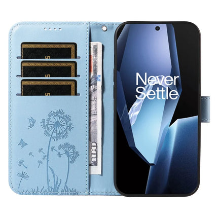 For OnePlus 13R 5G Leather Wallet Case with Strap Dandelion Imprint Phone Stand Cover