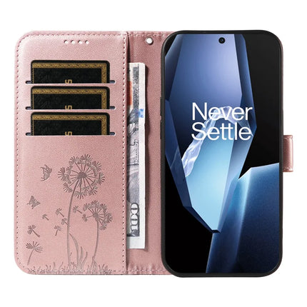 For OnePlus 13R 5G Leather Wallet Case with Strap Dandelion Imprint Phone Stand Cover