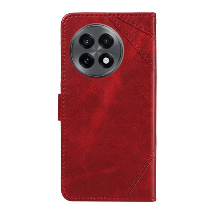 For OnePlus 13R 5G Leather Case Geometric Line Design Wallet Phone Cover with Wrist Strap
