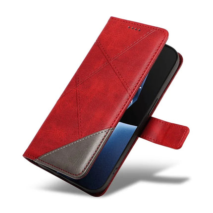 For OnePlus 13R 5G Leather Case Geometric Line Design Wallet Phone Cover with Wrist Strap