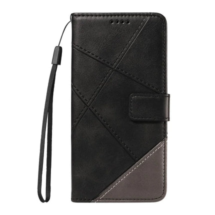 For OnePlus 13R 5G Leather Case Geometric Line Design Wallet Phone Cover with Wrist Strap