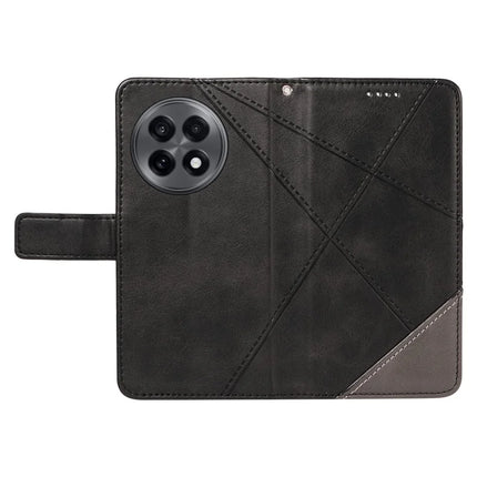 For OnePlus 13R 5G Leather Case Geometric Line Design Wallet Phone Cover with Wrist Strap