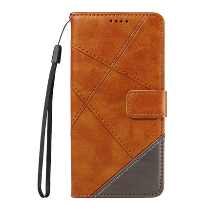 For OnePlus 13R 5G Leather Case Geometric Line Design Wallet Phone Cover with Wrist Strap
