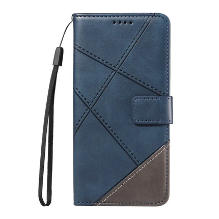 For OnePlus 13R 5G Leather Case Geometric Line Design Wallet Phone Cover with Wrist Strap