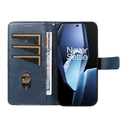 For OnePlus 13R 5G Leather Case Geometric Line Design Wallet Phone Cover with Wrist Strap