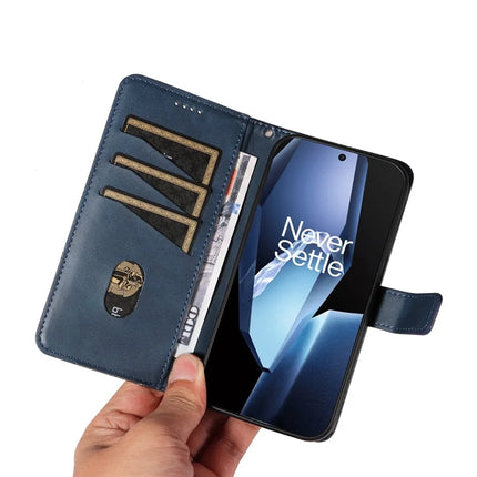 For OnePlus 13R 5G Leather Case Geometric Line Design Wallet Phone Cover with Wrist Strap