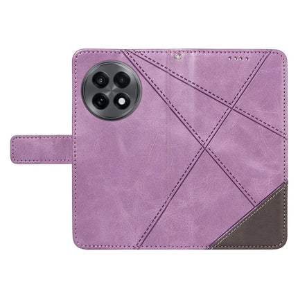 For OnePlus 13R 5G Leather Case Geometric Line Design Wallet Phone Cover with Wrist Strap