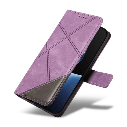 For OnePlus 13R 5G Leather Case Geometric Line Design Wallet Phone Cover with Wrist Strap