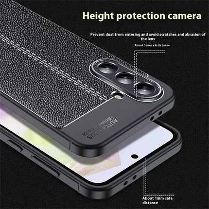 For Samsung Galaxy A26 5G Case Litchi Texture TPU Flexible Phone Cover, Black