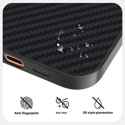 For iPhone 16 Pro Max Case Compatible with MagSafe Carbon Fiber Texture Leather + PC Phone Cover