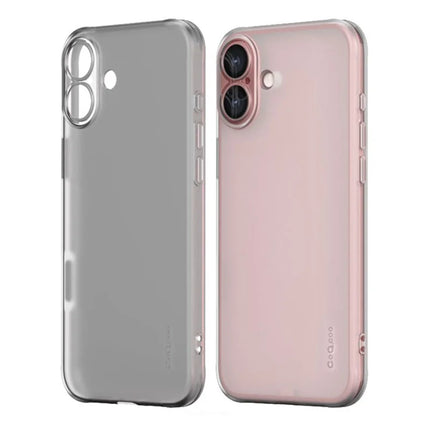 Q.COO For iPhone 16 Case Drop Protection TPU Protective Phone Back Cover - Transparent Black