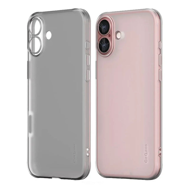 Q.COO For iPhone 16 Plus Case Drop Protection TPU Protective Phone Back Cover - Transparent Black