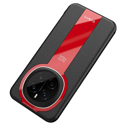 Q.COO For Honor Magic7 5G Case Shockproof PU Leather + TPU + Acrylic Phone Cover - Red