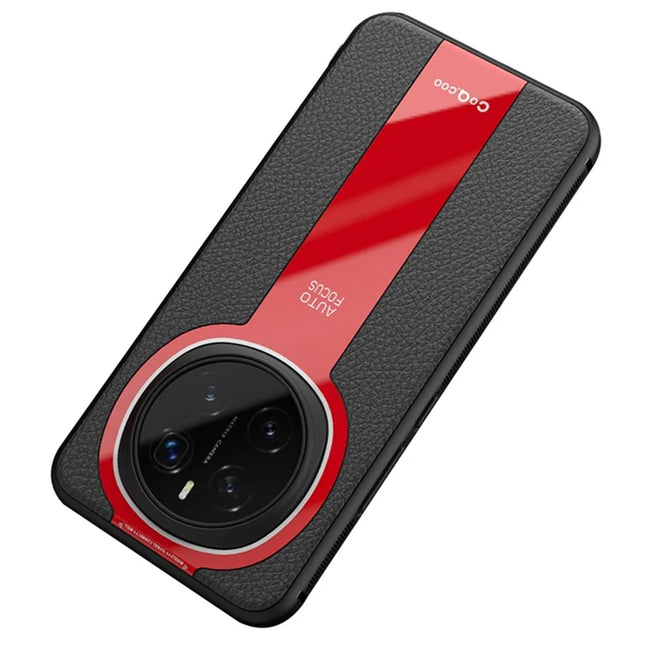 Q.COO For Honor Magic7 Pro 5G Case Shockproof PU Leather + TPU + Acrylic Phone Cover - Red
