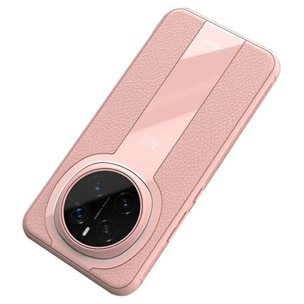 Q.COO For Honor Magic7 Pro 5G Case Shockproof PU Leather + TPU + Acrylic Phone Cover - Pink
