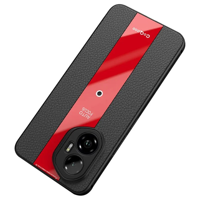 Q.COO For Honor 300 Case Shockproof PU + TPU + Acrylic Phone Cover - Red