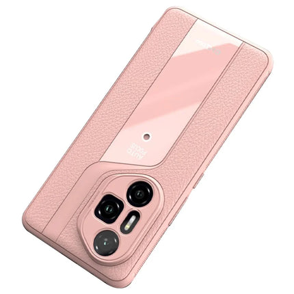 Q.COO For Honor 300 Pro Case Shockproof PU + TPU + Acrylic Phone Cover - Pink
