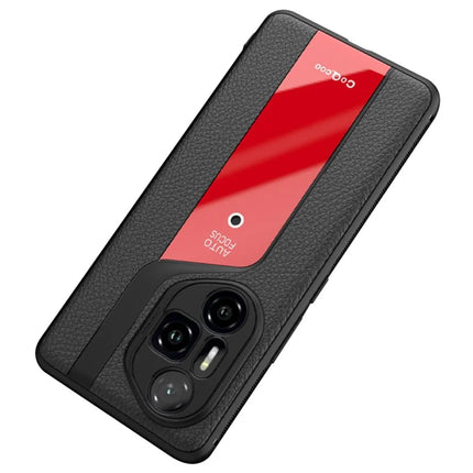 Q.COO For Honor 300 Pro Case Shockproof PU + TPU + Acrylic Phone Cover - Red
