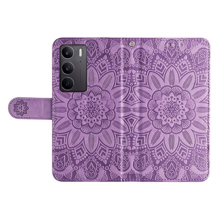 For Realme C75 / 14x 5G Case Sunflower Imprint Leather Wallet Phone Cover