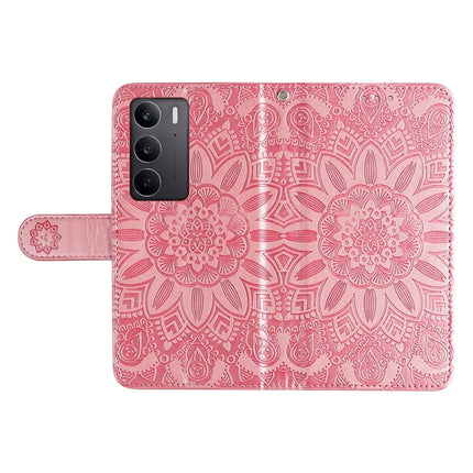 For Realme C75 / 14x 5G Case Sunflower Imprint Leather Wallet Phone Cover