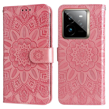 For Realme GT 7 Pro 5G Case Sunflower Imprint Leather Wallet Phone Cover - Pink