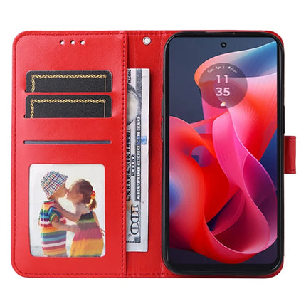 Leather Case For Motorola Moto G04 4G  /  G04s 4G  /  G24 4G  /  E14 4G Sunflower Imprint Wallet Phone Cover