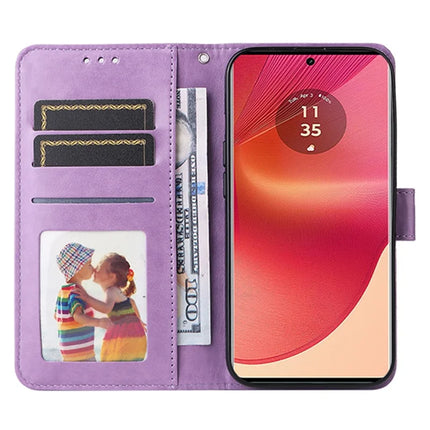 For Motorola Edge 50 Fusion 5G Case Sunflower Imprint Leather Wallet Phone Cover