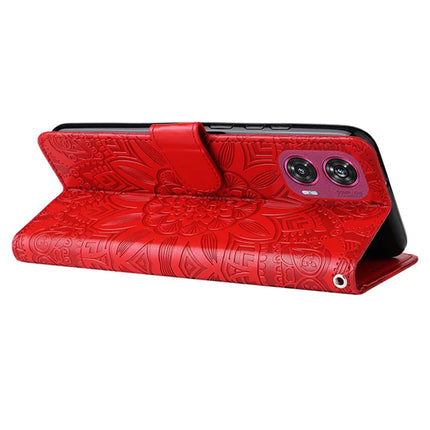 For Motorola Edge 50 Fusion 5G Case Sunflower Imprint Leather Wallet Phone Cover