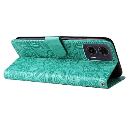 For Motorola Moto G35 5G Case Sunflower Imprint Leather Wallet Phone Cover