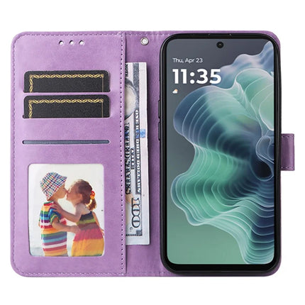 For Motorola Moto G35 5G Case Sunflower Imprint Leather Wallet Phone Cover