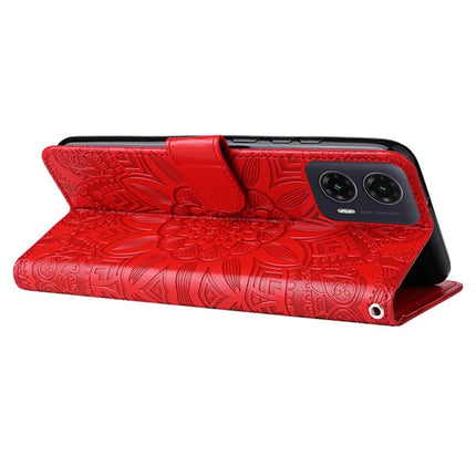 For Motorola Moto G35 5G Case Sunflower Imprint Leather Wallet Phone Cover