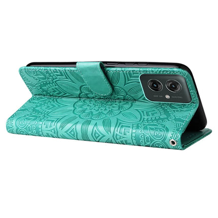 For Motorola Moto G55 5G Case Sunflower Imprint Leather Wallet Phone Cover