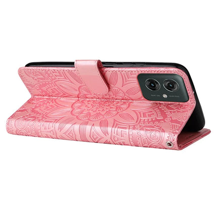 For Motorola Moto G55 5G Case Sunflower Imprint Leather Wallet Phone Cover