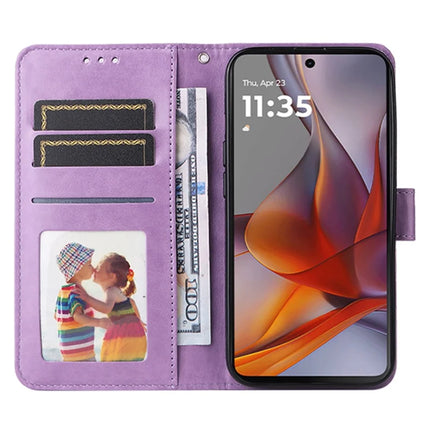 For Motorola Moto G75 5G Case Sunflower Imprint Leather Wallet Phone Cover