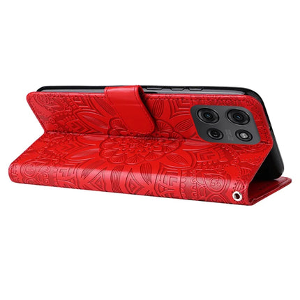 For Motorola Moto G75 5G Case Sunflower Imprint Leather Wallet Phone Cover