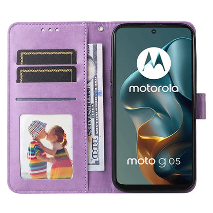For Motorola Moto G05 4G / E15 4G Case Sunflower Imprint Leather Wallet Phone Cover