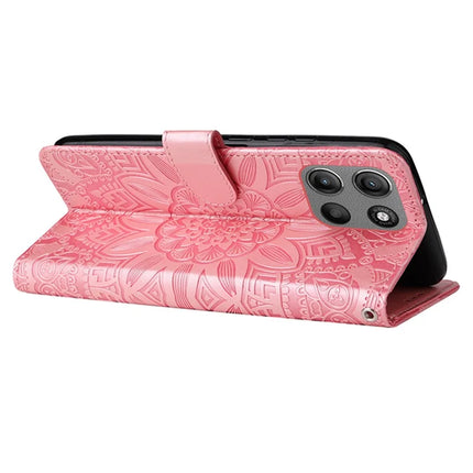 Wallet Case for Motorola Moto G15 4G / G15 Power 4G Leather Phone Cover Sunflower Imprint