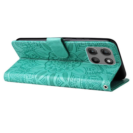 Wallet Case for Motorola Moto G15 4G / G15 Power 4G Leather Phone Cover Sunflower Imprint