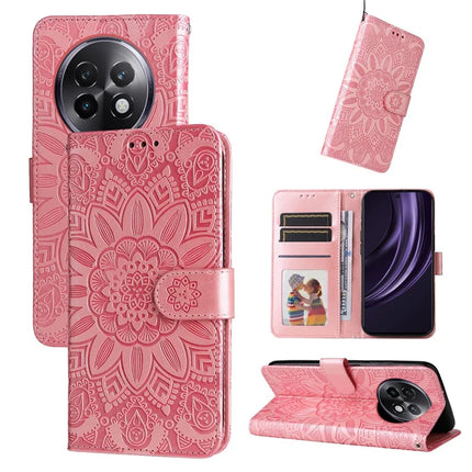 For Realme 13+ 5G / 13 Pro 5G (China) Case Sunflower Imprint Leather Wallet Phone Cover