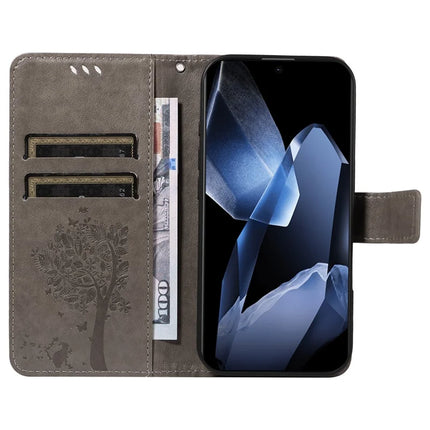 For OnePlus 13 Leather Phone Case Cat Tree Pattern Design Wallet Cover Stand