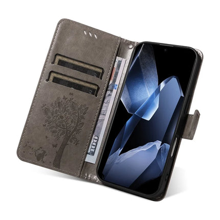For OnePlus 13 Leather Phone Case Cat Tree Pattern Design Wallet Cover Stand