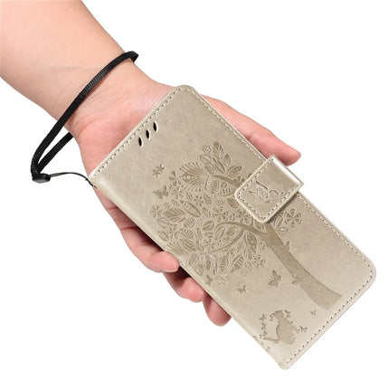 For OnePlus 13 Leather Phone Case Cat Tree Pattern Design Wallet Cover Stand