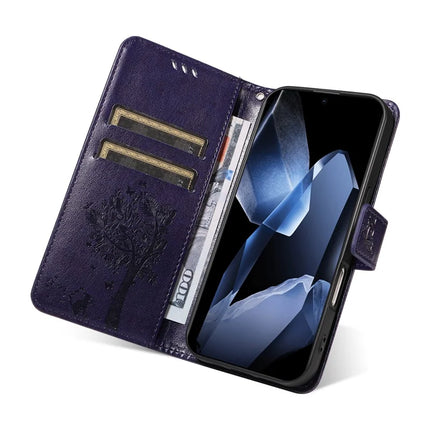 For OnePlus 13 Leather Phone Case Cat Tree Pattern Design Wallet Cover Stand